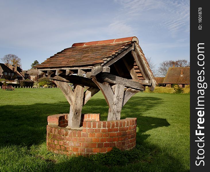 Old Well on a Village Green in Ruarl England. Old Well on a Village Green in Ruarl England