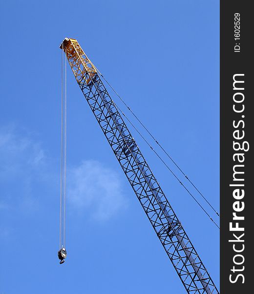 Crane against a blue sky