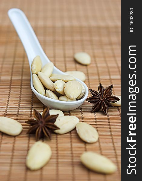 Almonds & star anise - shallow depth of field