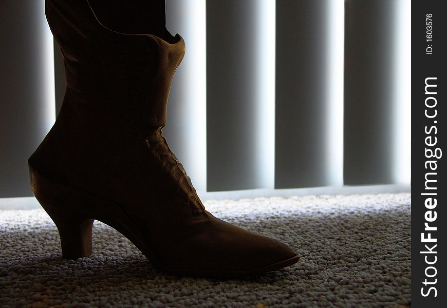 Silhouette of a womans boot. Silhouette of a womans boot
