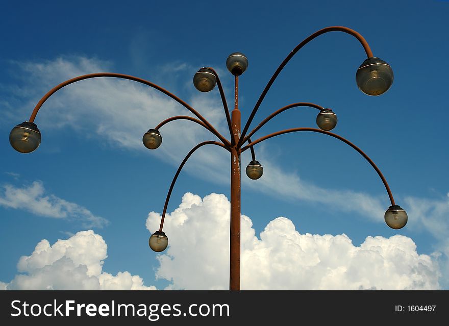 Lamppost With Cloudscape.