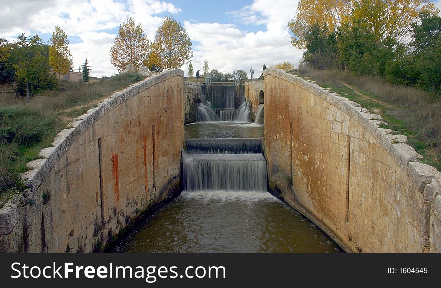 Lock at the canal de Castilla, Palencia, Spain. Lock at the canal de Castilla, Palencia, Spain