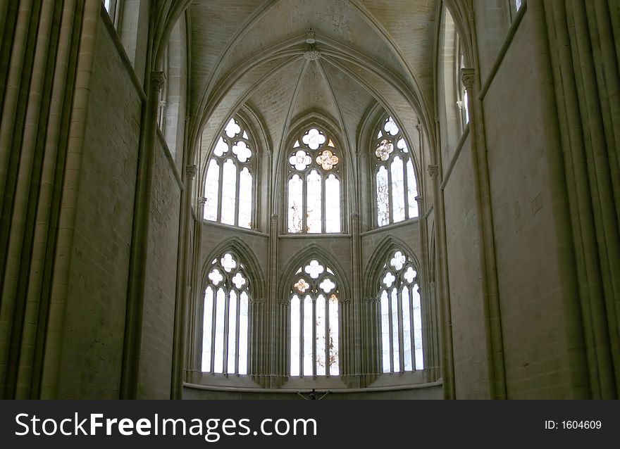 Apse of cister monastery in Canas, Rioja, Spain. Apse of cister monastery in Canas, Rioja, Spain