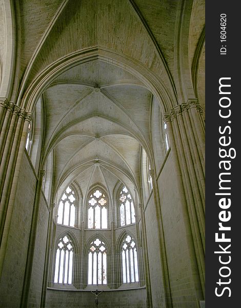 Apse of cister monastery in Canas, Rioja, Spain. Apse of cister monastery in Canas, Rioja, Spain