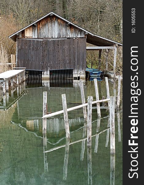 Boathouse On The Bank Of  Aiguebelette Lake