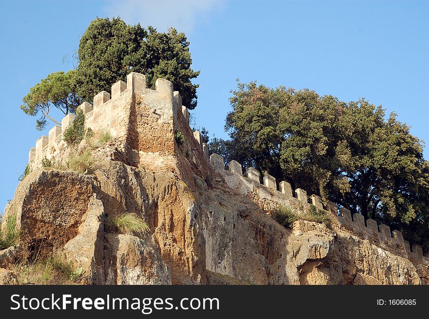 Castle Wall - Tower - Cori Italy. Castle Wall - Tower - Cori Italy