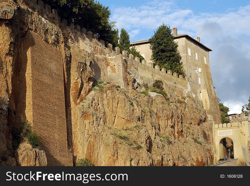 Castle Wall - Tower - Cori Italy. Castle Wall - Tower - Cori Italy