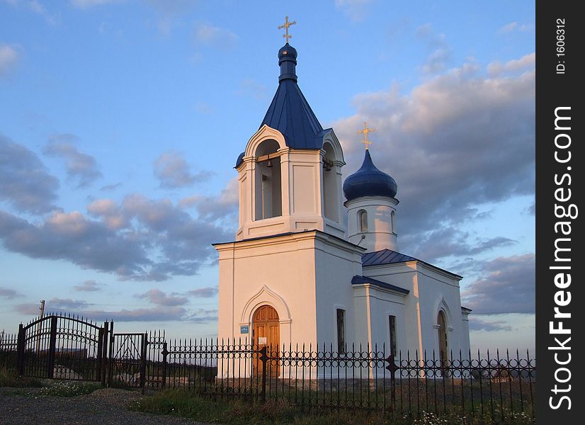 Rural orthodox church on a decline. Rural orthodox church on a decline.