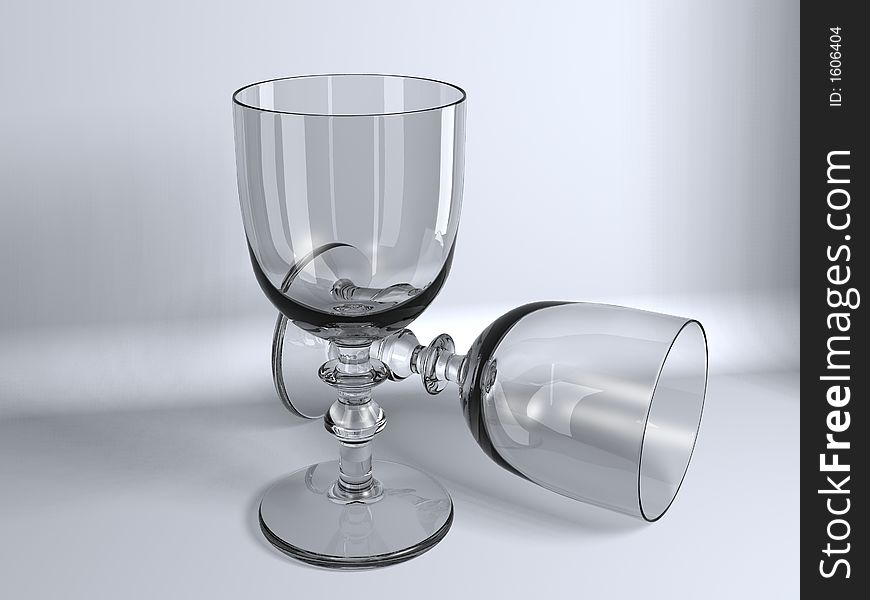 Computer generated Illustration of two glasses