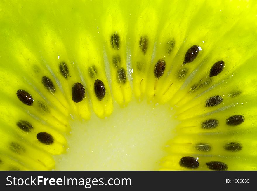 Deep green kiwi macro details. Deep green kiwi macro details