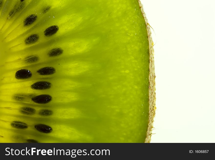 Deep green kiwi macro details. Deep green kiwi macro details