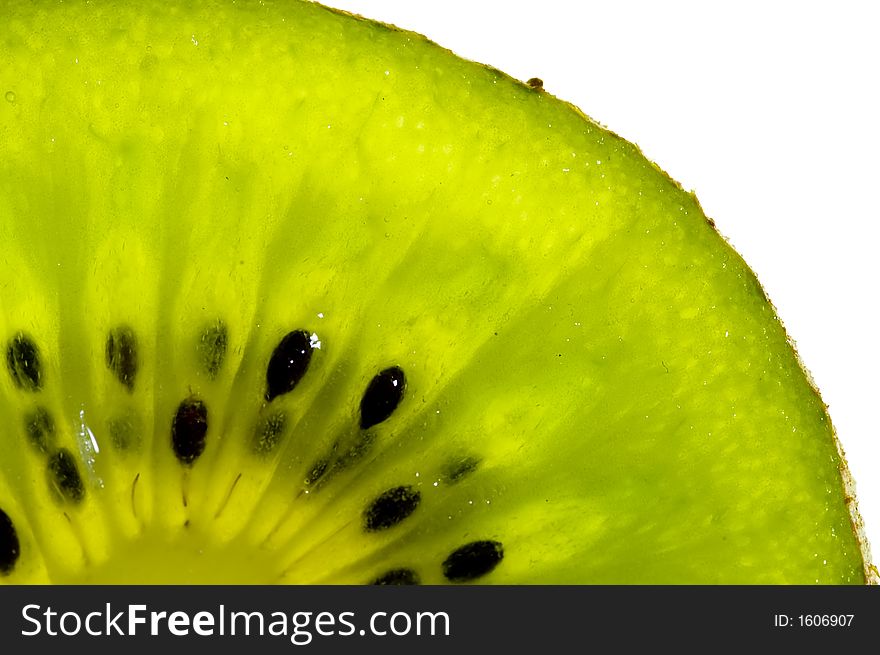 Deep green kiwi macro details. Deep green kiwi macro details