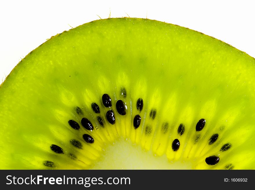 Deep green kiwi macro details. Deep green kiwi macro details