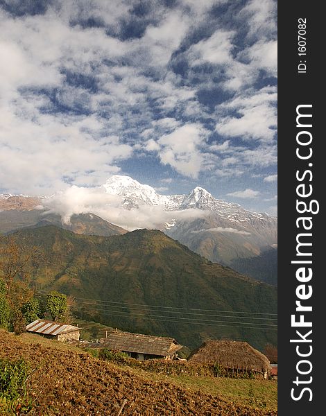 Nice view in the Himalaya mountains, Nepal