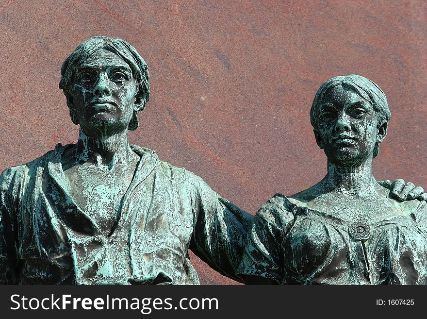 Bronze statues in Helsinki of workers. Bronze statues in Helsinki of workers