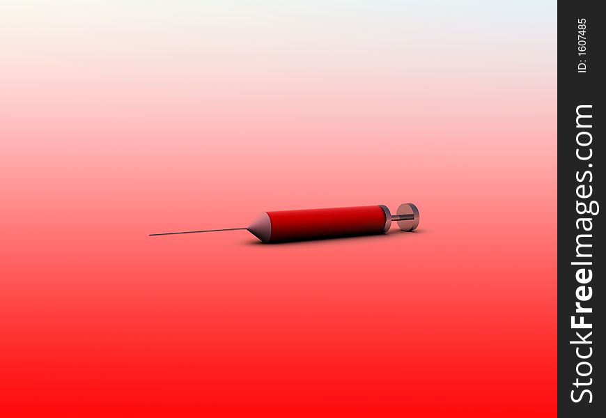 A syringe which is full of red blood. A syringe which is full of red blood.