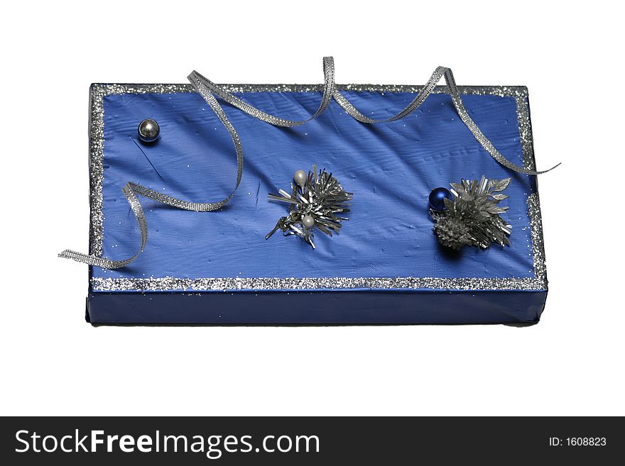 Book in gift packing for a holiday isolated over white