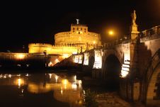 Castel Sant Angelo Night In Rome, Italy Royalty Free Stock Photography Castel Sant Angelo Night In Rome, Italy Royalty Free Stock Photography