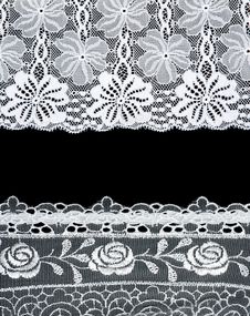 Decorative Lace With Pattern On Black Background Royalty Free Stock Photography