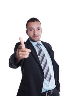 Young Businessman Pointing At You Royalty Free Stock Photography