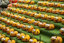 Rows Of Comical Painted Gourds Stock Photo Rows Of Comical Painted Gourds Stock Photo