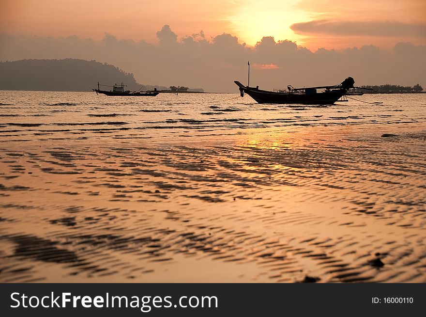 The boat at gulf of Thailand