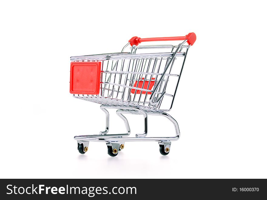 Empty trolley on a white background. Empty trolley on a white background.