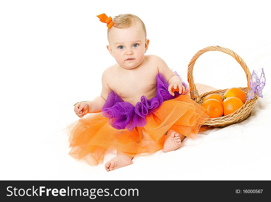 Baby Girl With Basket