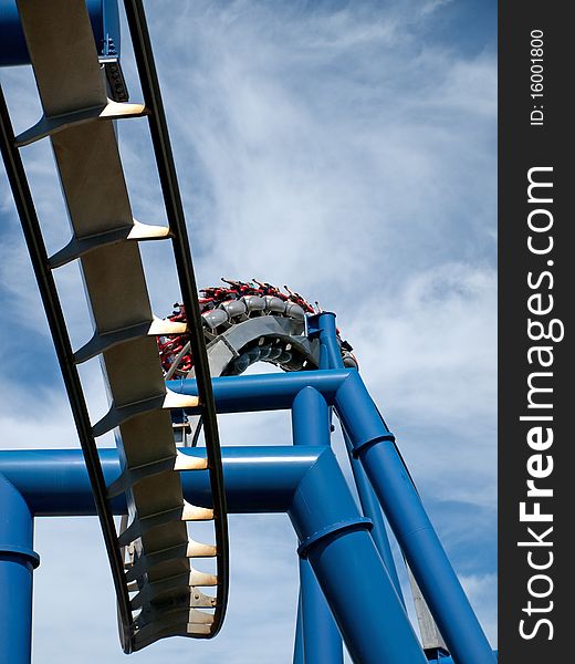 A rollercoaster at a theme park in USA