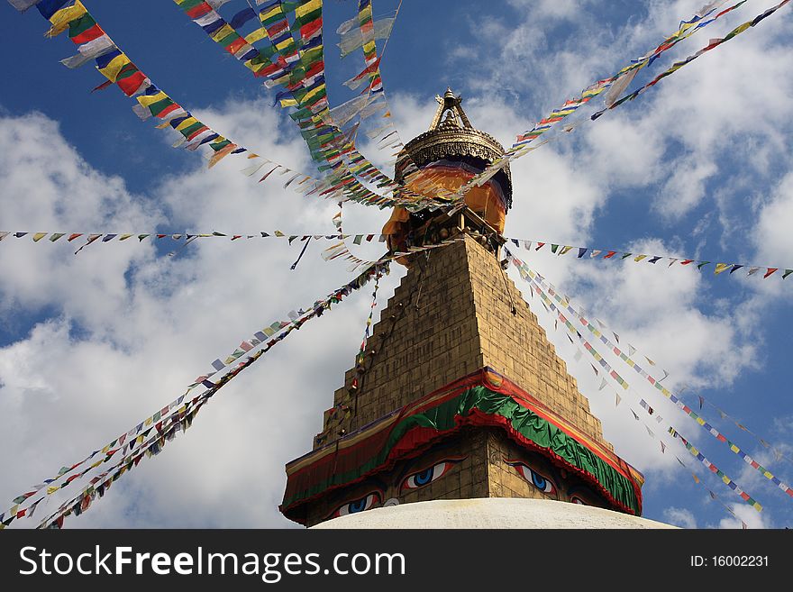 A great stupa in Katmandu. A great stupa in Katmandu