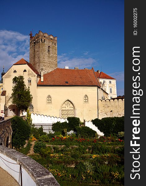 Entrance view of an old castle in Slovakia