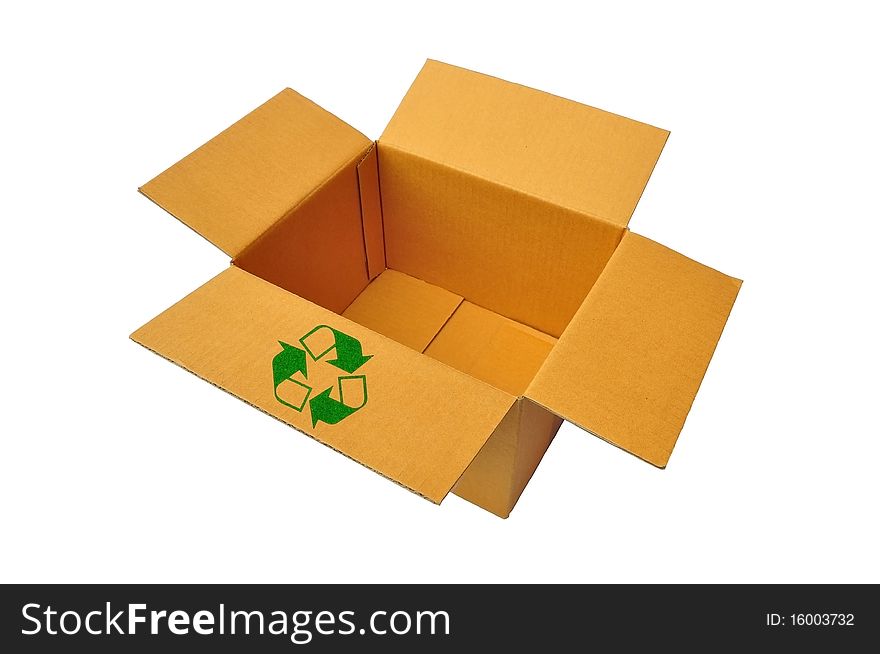Recycle paper box as white background