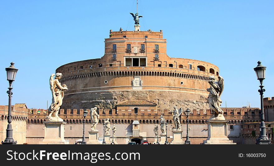 Details of Castel Sant' Angelo in Rome, Italy