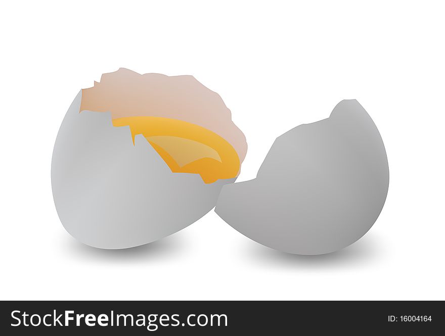 Broken egg isolated on white background. Broken egg isolated on white background.