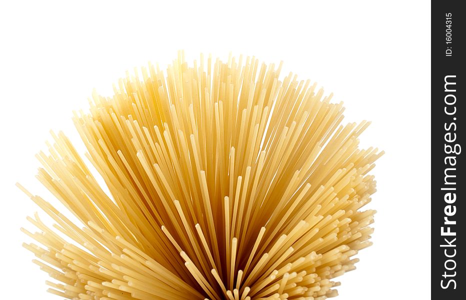 Spaghetti on a white background