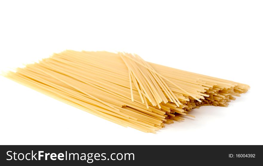 Spaghetti on a white background