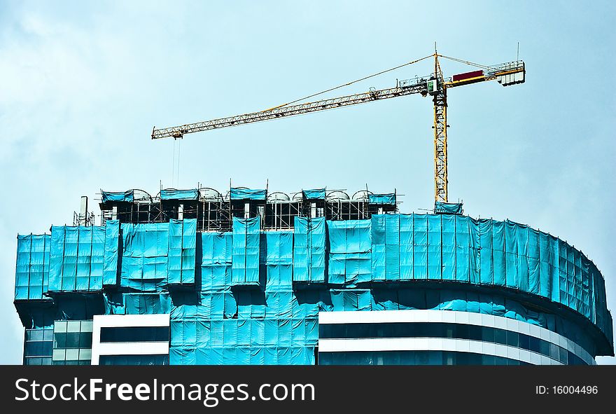 Crane construction site building tower. Crane construction site building tower