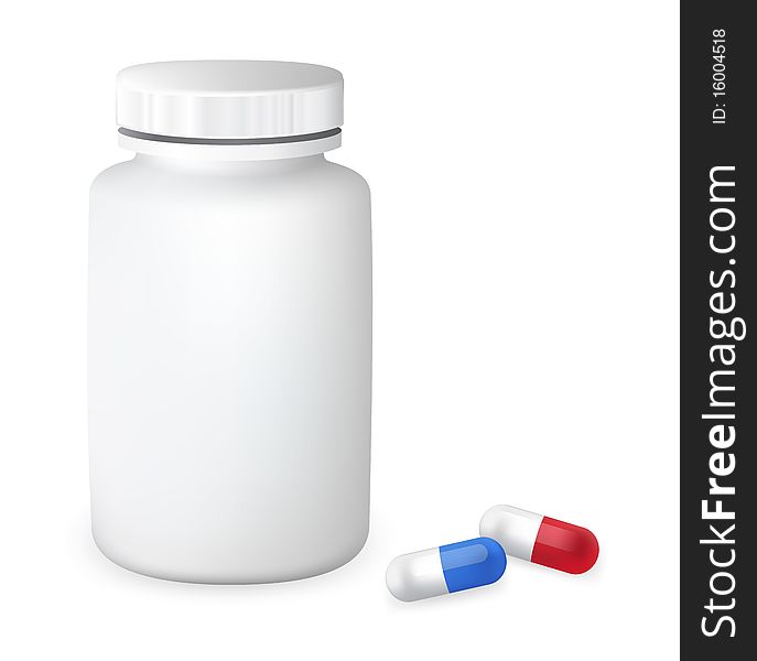 Container With Pills.