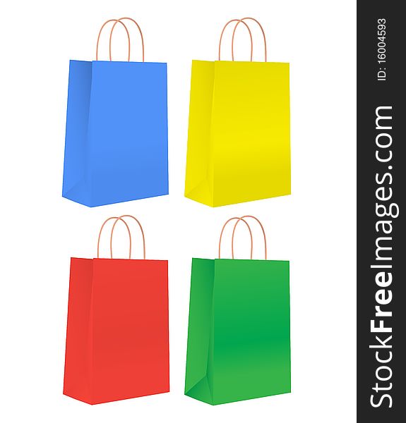 Colorful shopping bags isolated on white background. Colorful shopping bags isolated on white background.
