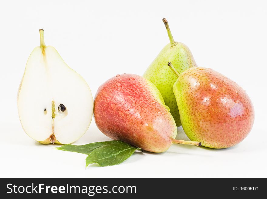 Fresh yellow pear isolated on white