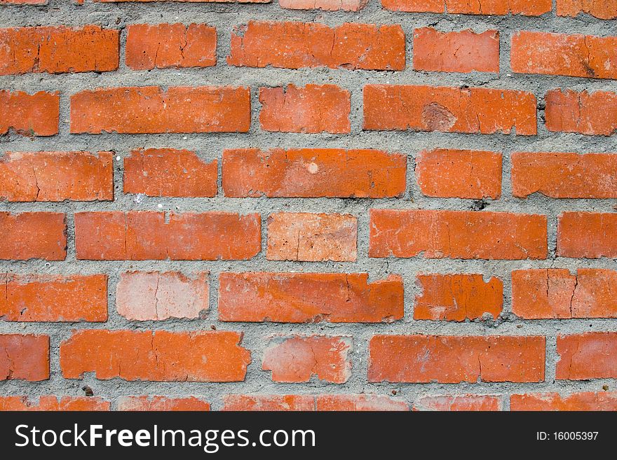 Brick wall texture, red background
