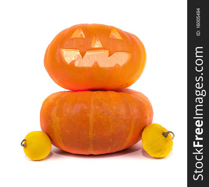 Halloween pumpkins isolated on a white background