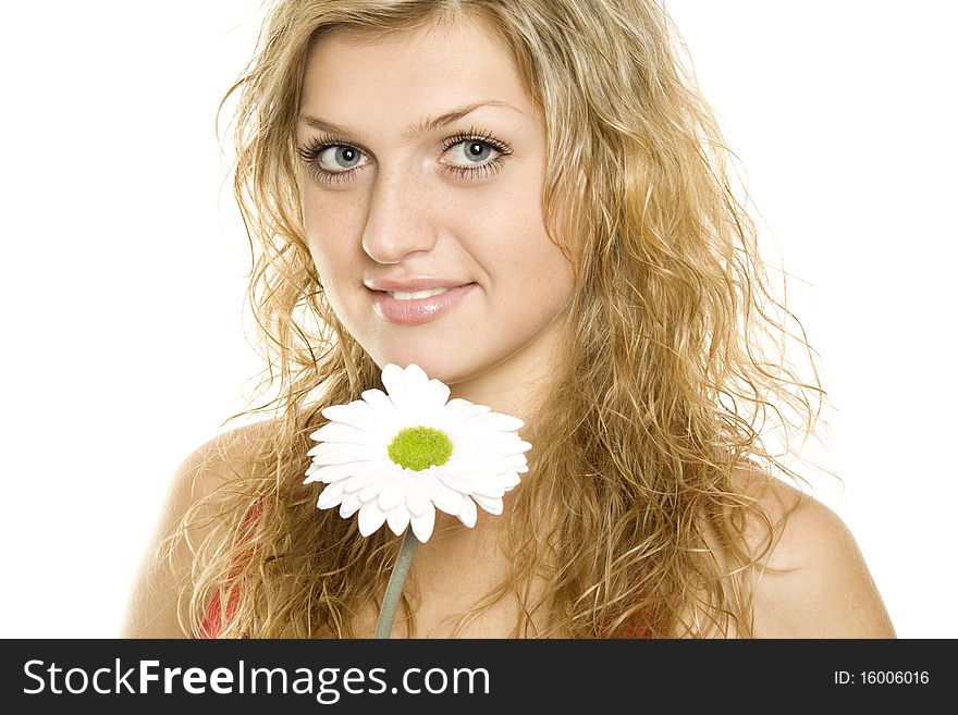 Face Of Woman With Flower