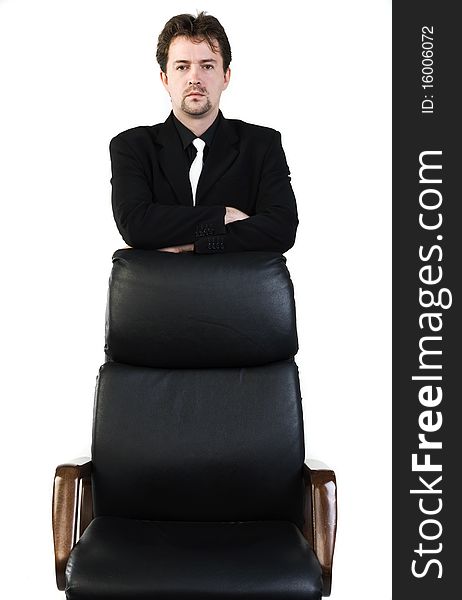 Confident business man isolated over white background