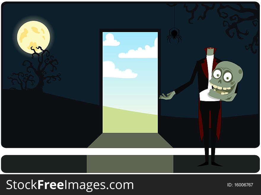 The zombie on an input. Vector illustration