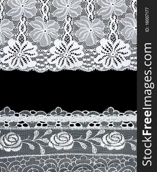 Decorative lace with pattern on black background