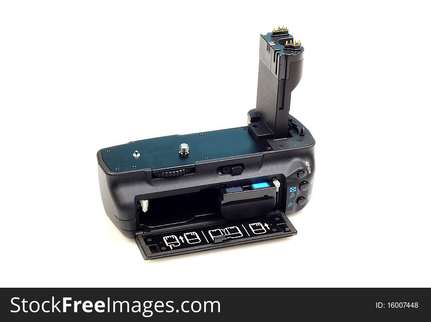 Open dslr camera battery grip