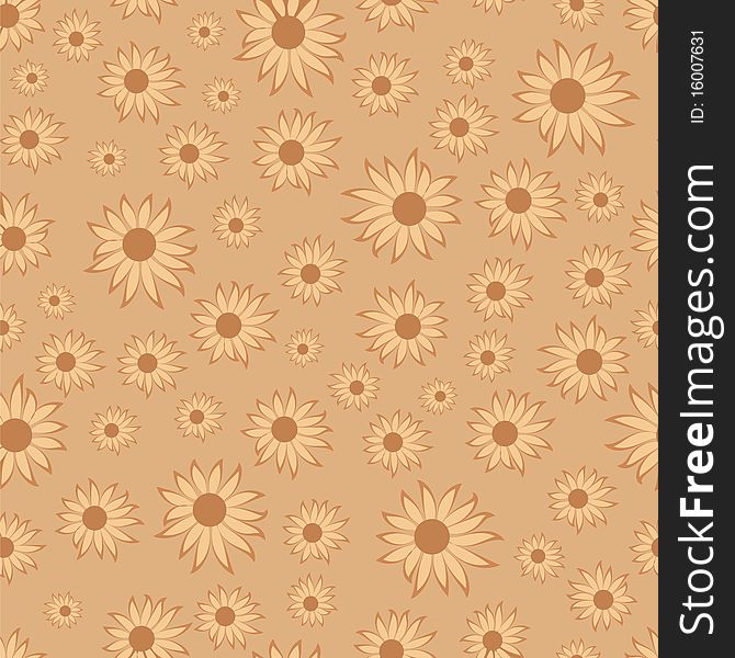 Seamless pattern with flowers, clip art illustration