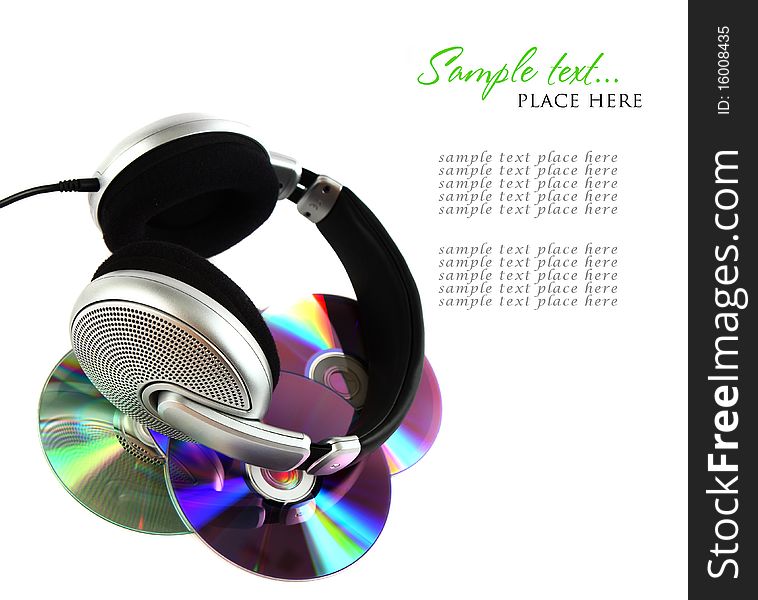 Headphones and CD in white