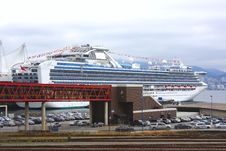 Cruise Ship In Vancouver BC Harbor. Stock Photography